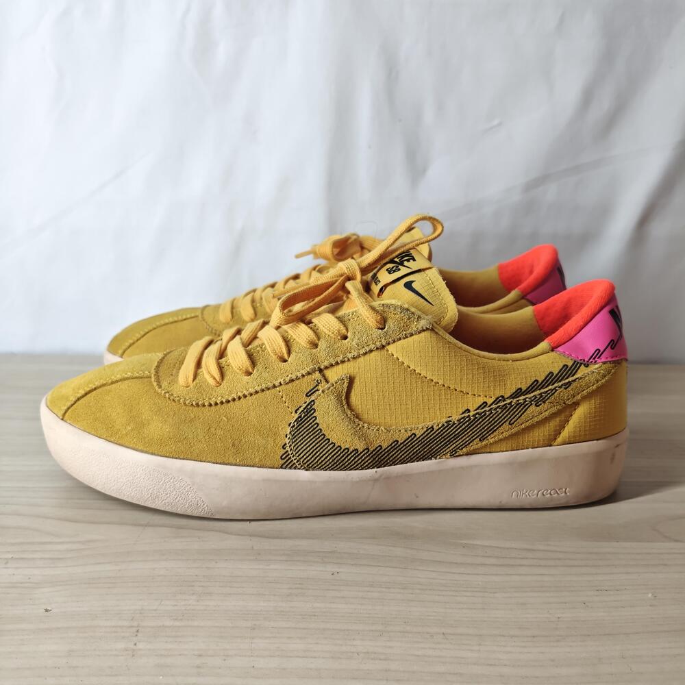Nike SB Bruin React Shoes Mens Size 10 Yellow Skateboarding Sneakers
